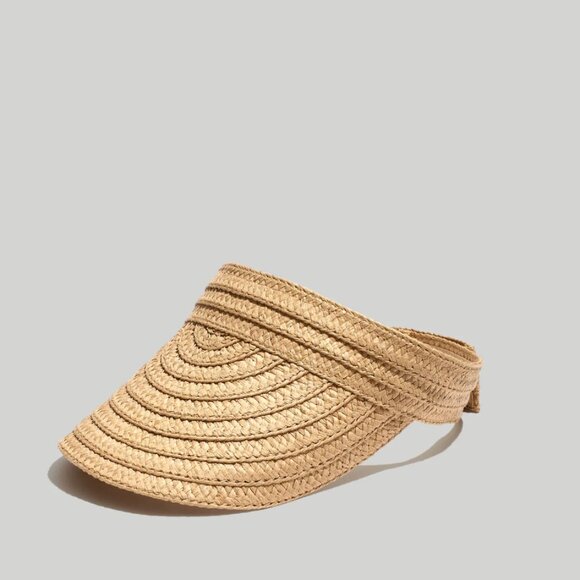 NWT Madewell Packable Braided Straw Visor - Picture 1 of 3